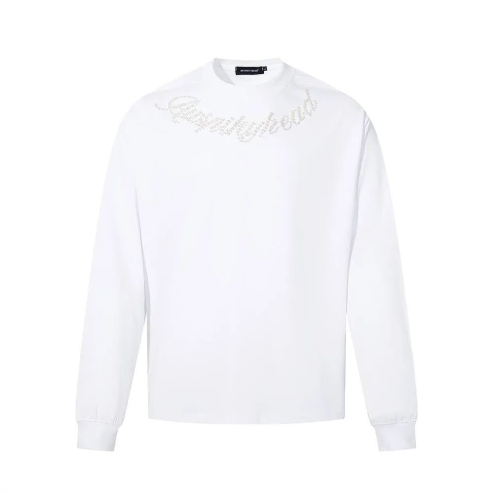 Rhinestone Print Graphic Long Sleeve Top