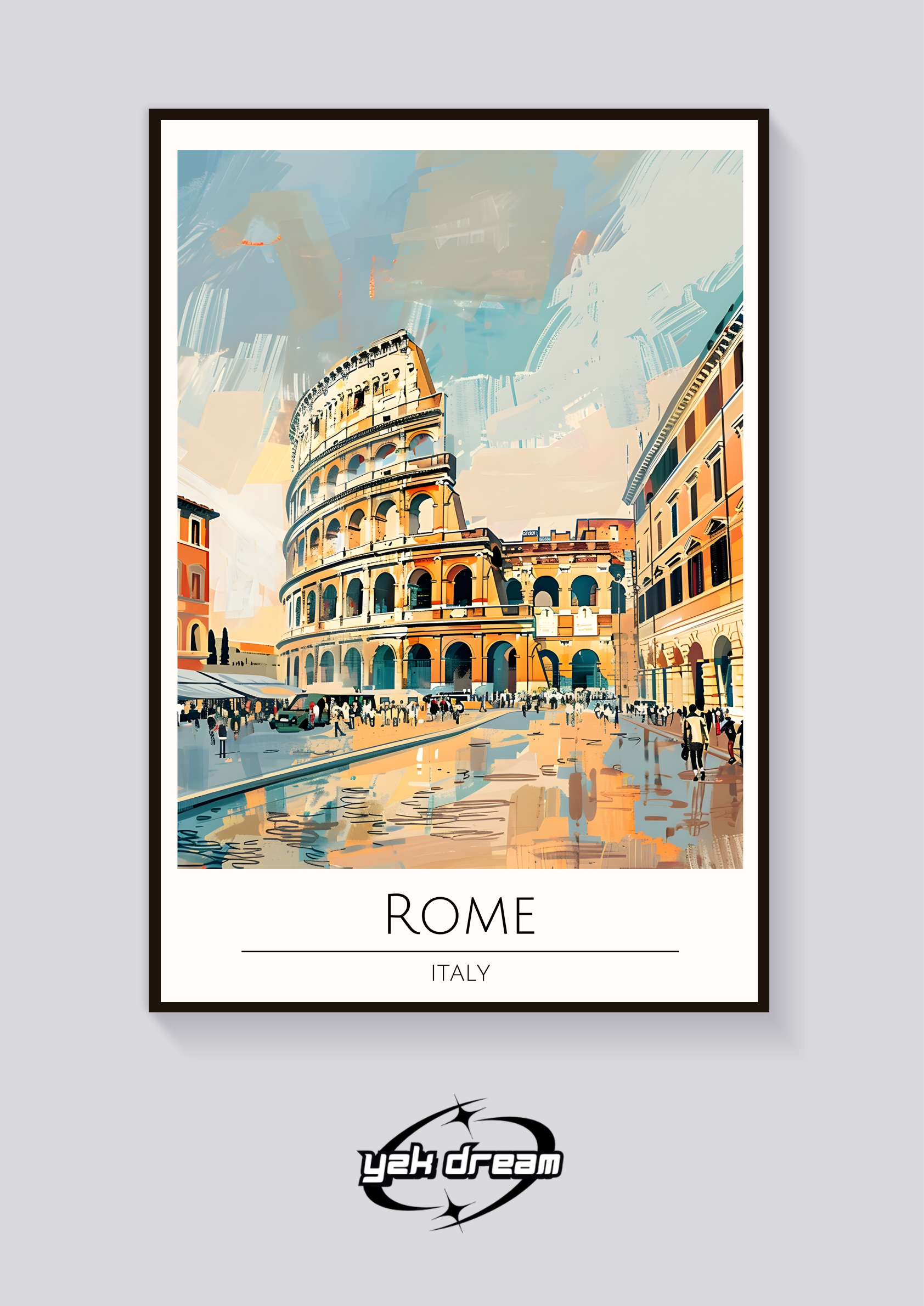 Rome Colosseum Art Deco Poster