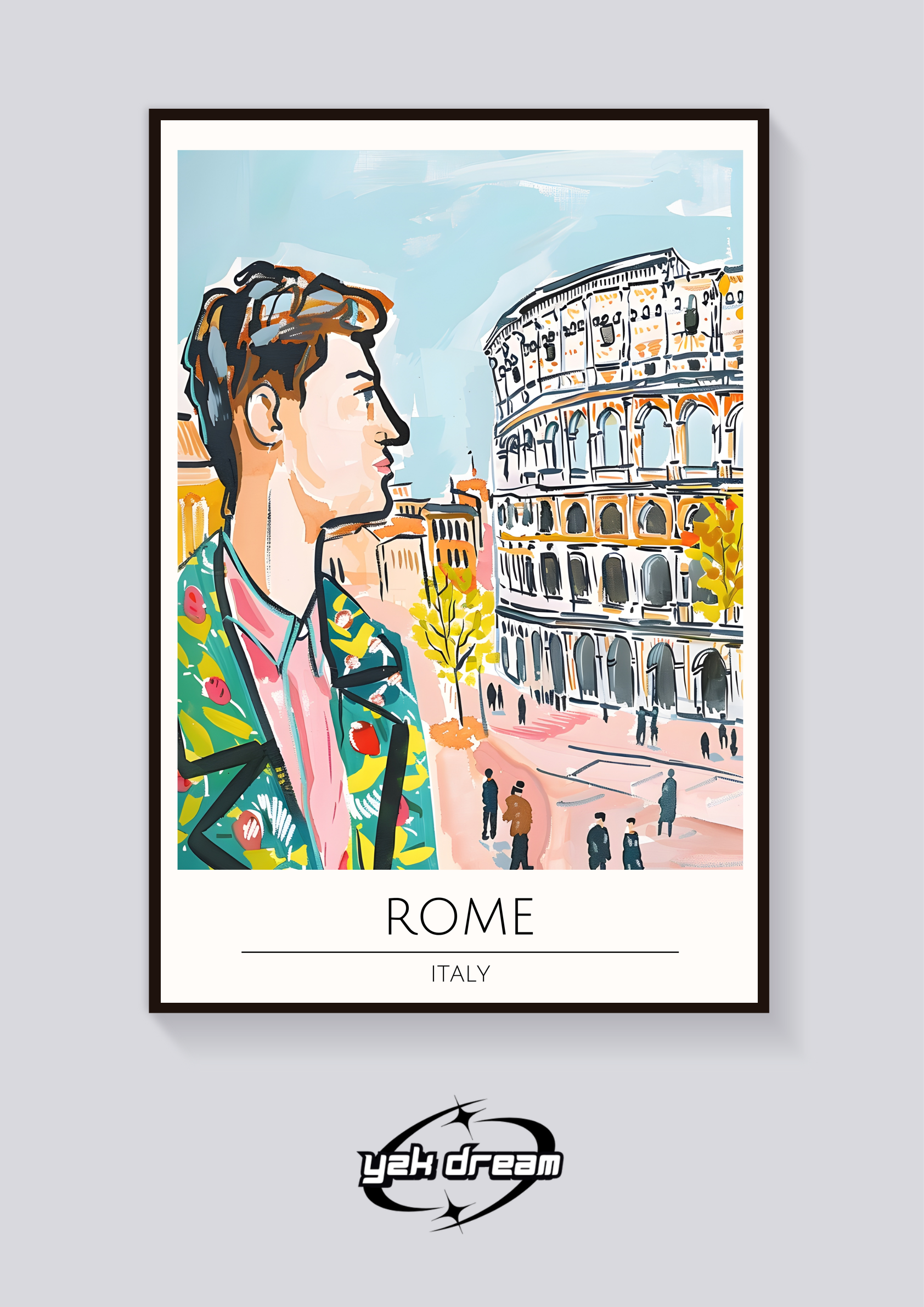 Rome Colosseum Man Poster