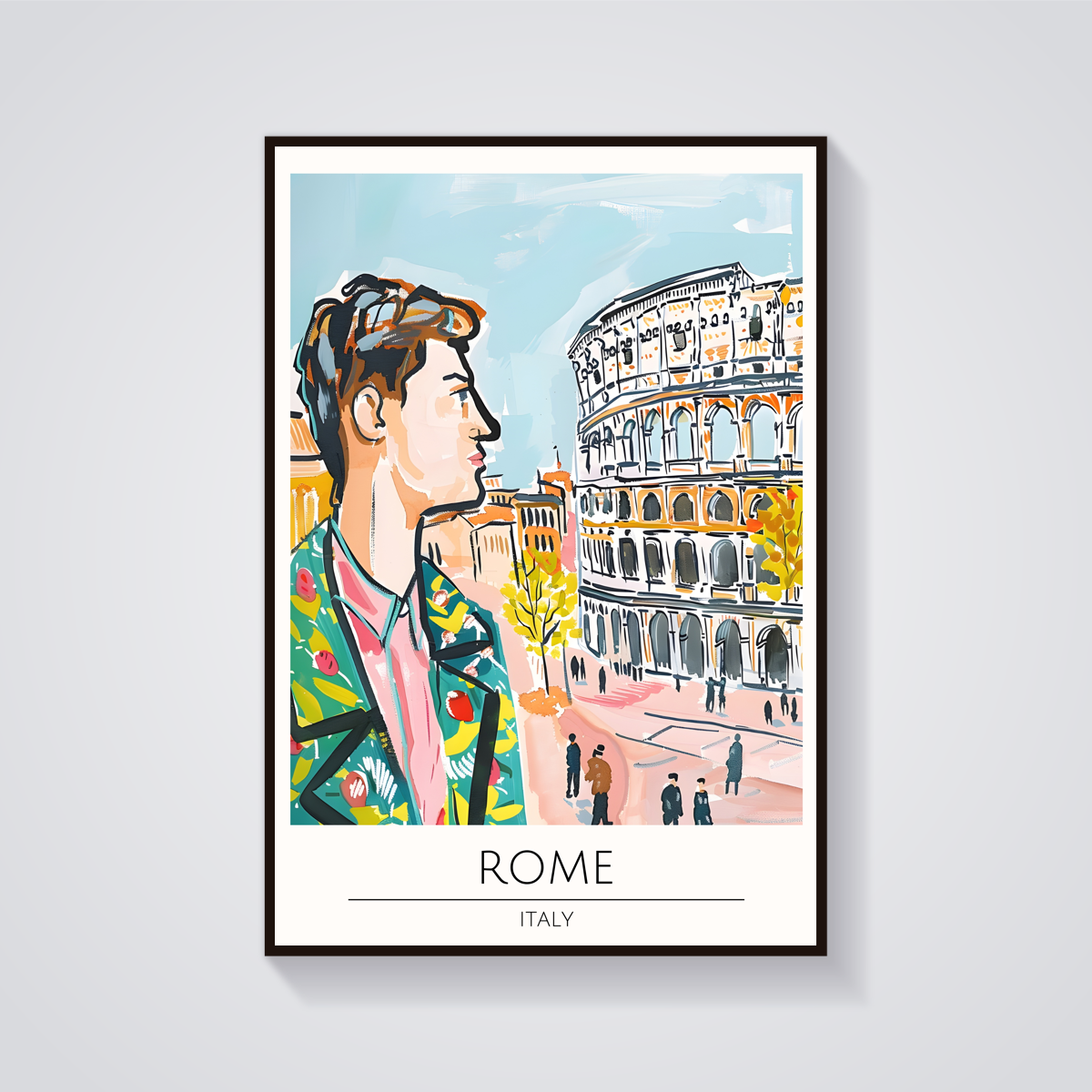 Rome Colosseum Man Poster