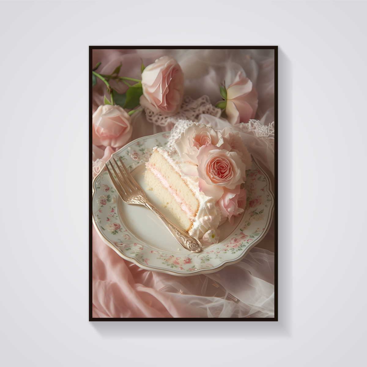 Rose Cake Slice Poster