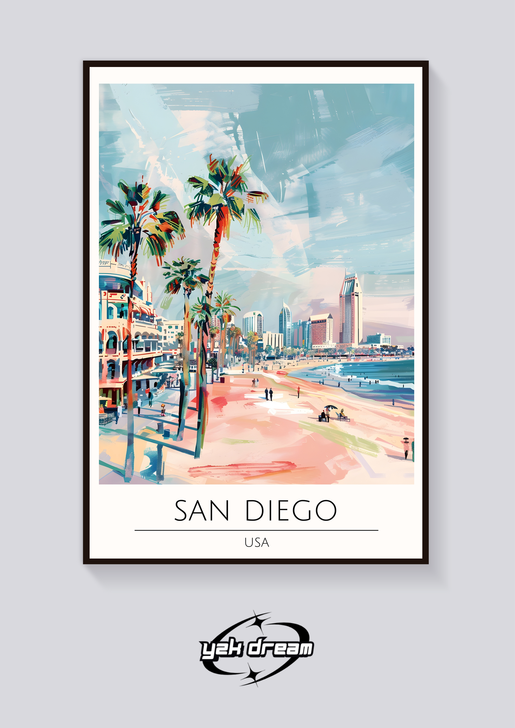San Diego Beach Palms Poster