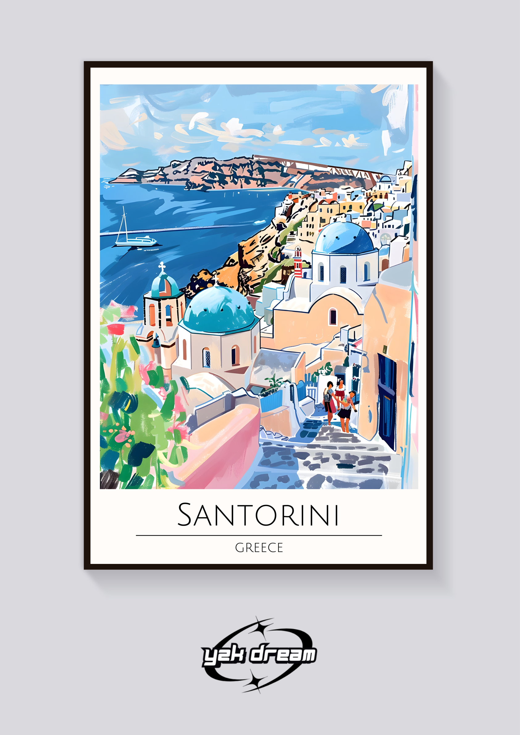 Santorini Domes Poster