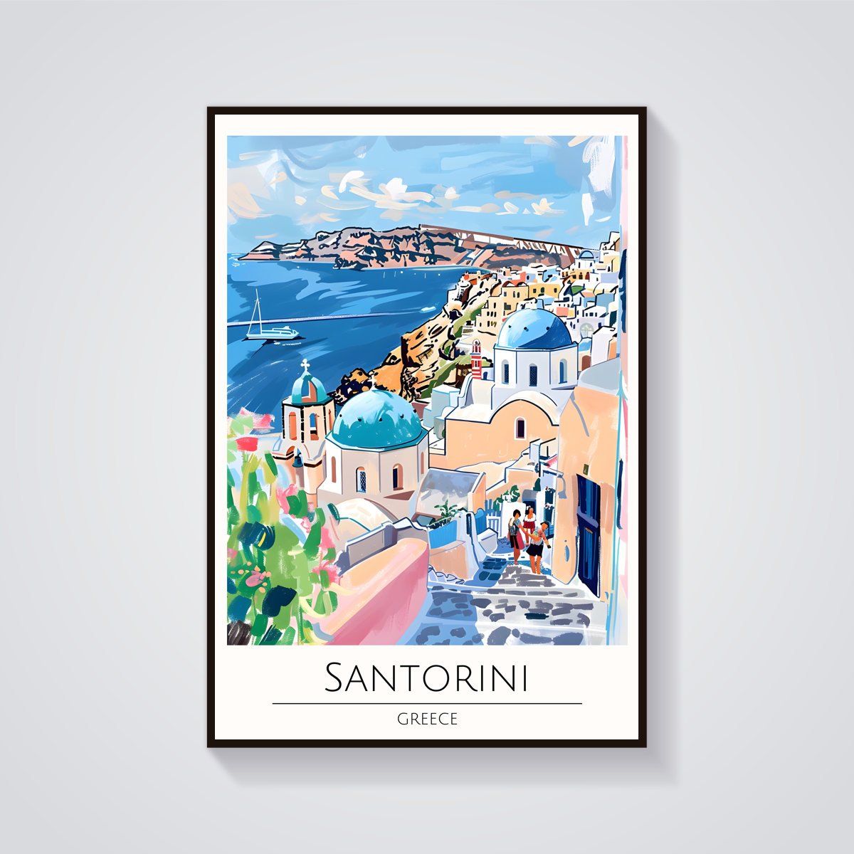 Santorini Domes Poster