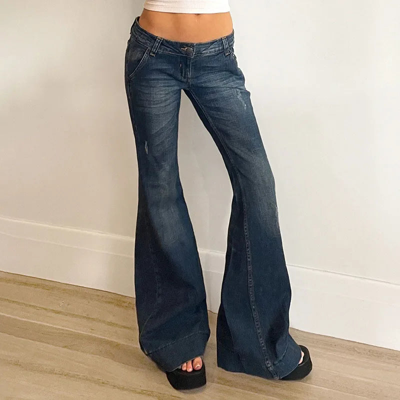 Sexy Low Waist Y2K Skinny Flare Jeans