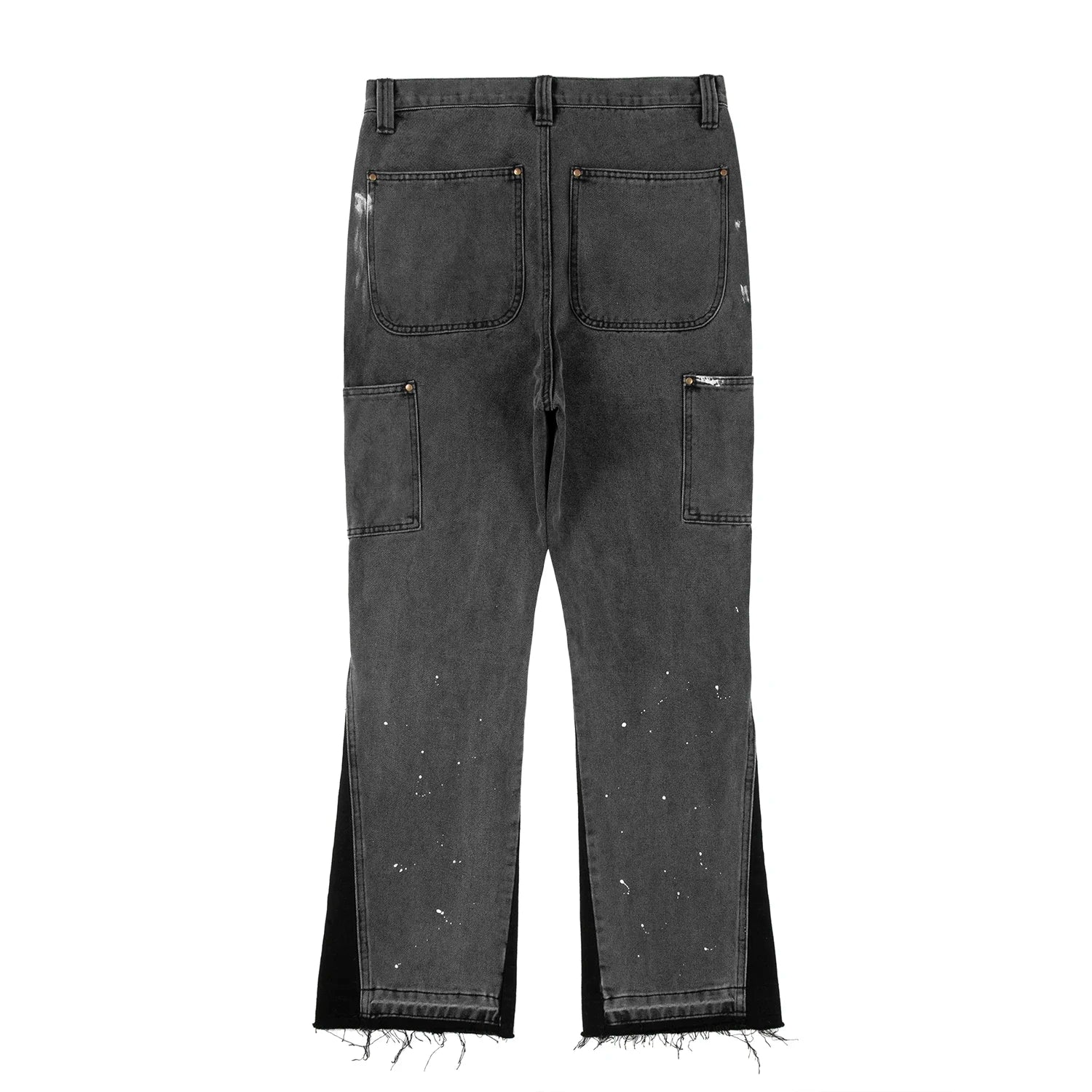 Spliced Speckled Ink Y2K Micro Flare Carpenter Denim Jeans