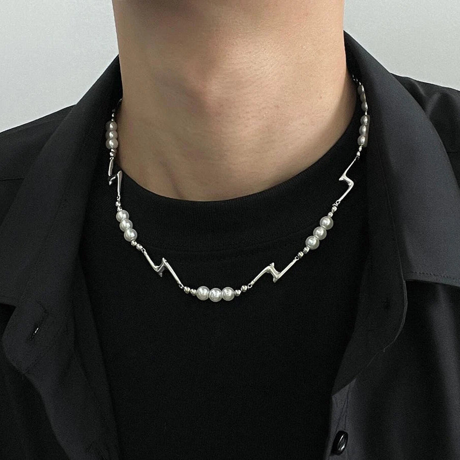Splicing Lightning Imitation Pearl Necklace
