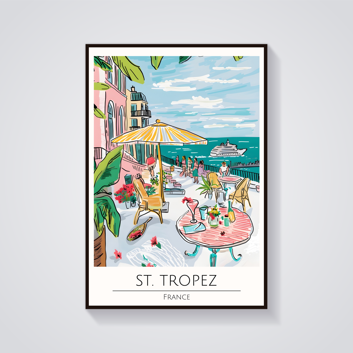 St. Tropez Cafe Poster