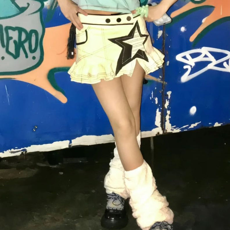 Star Aesthetic Y2K Grunge Mini Skirt