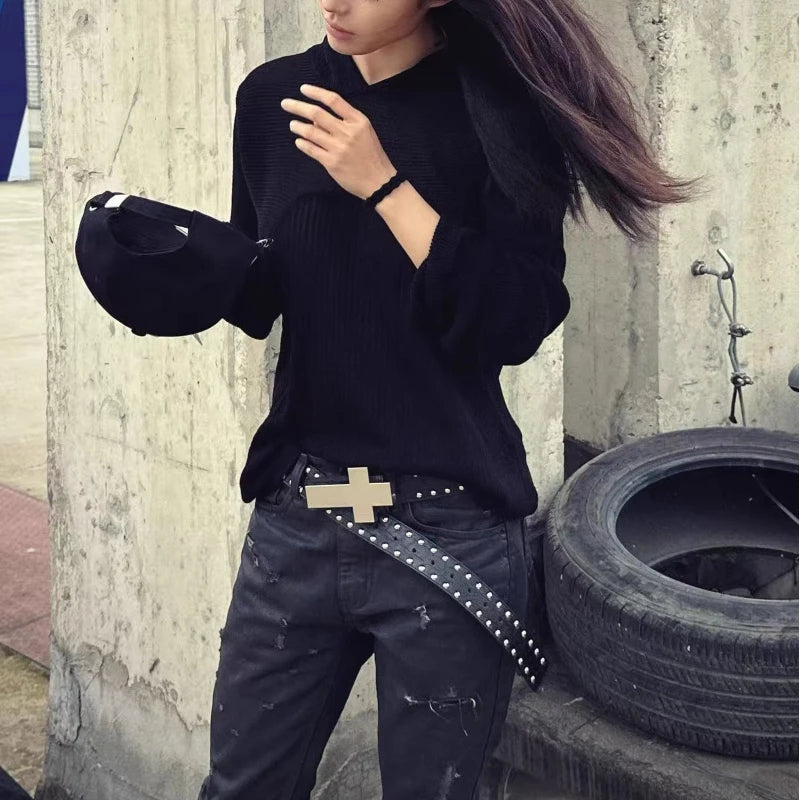 Subculture Y2K Punk Studded Cross Belt