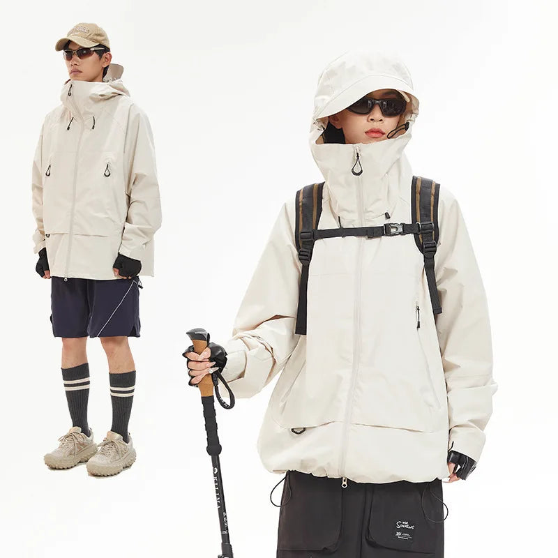 Unisex Y2K Outdoor Windproof Waterproof Single Layer Jacket Coat