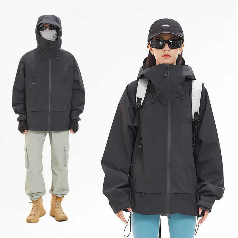 Unisex Y2K Outdoor Windproof Waterproof Single Layer Jacket Coat