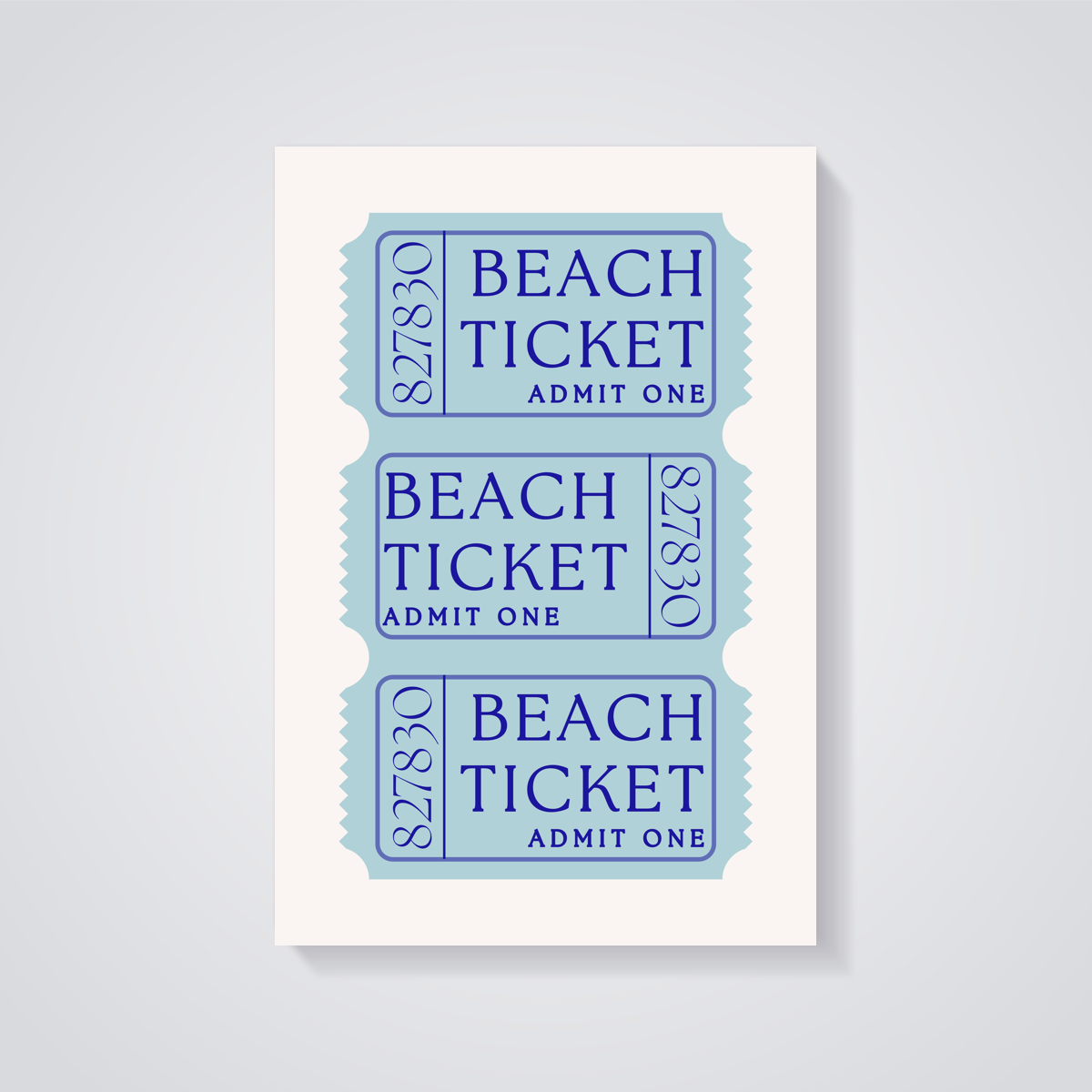 Vintage Beach Ticket Poster