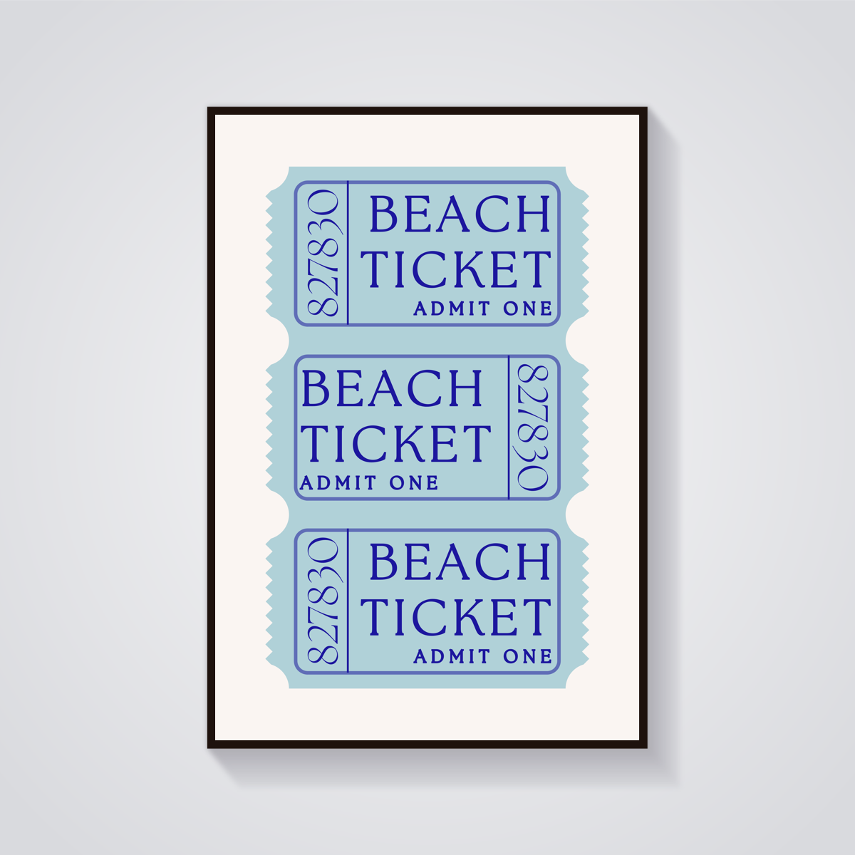 Vintage Beach Ticket Poster