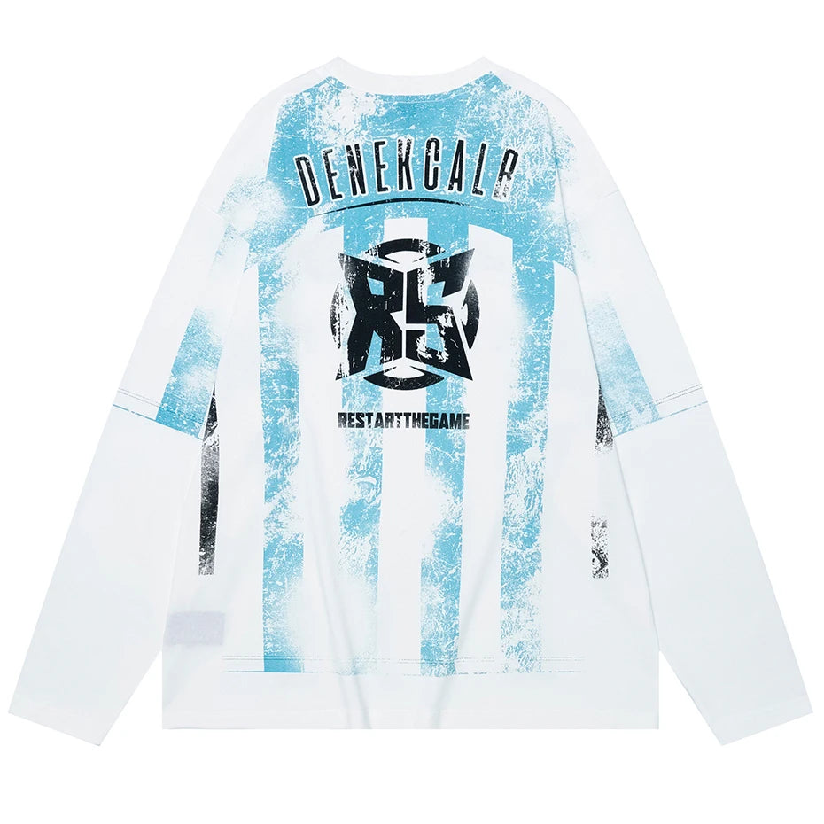 Vintage Jersey Y2K Striped Long Sleeve Top