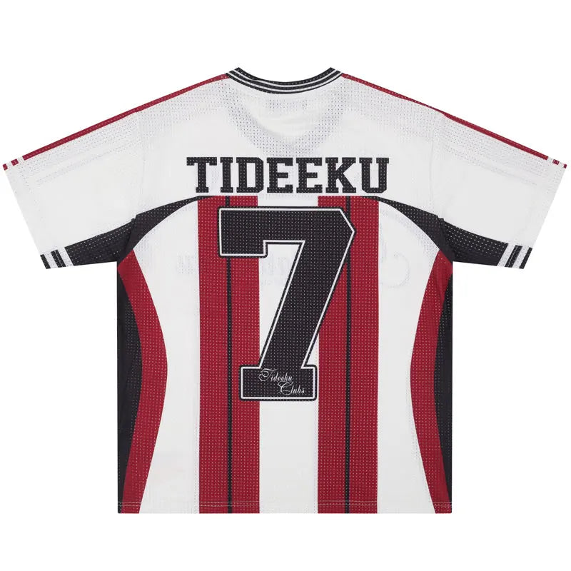 Vintage Mesh Striped Soccer Jersey