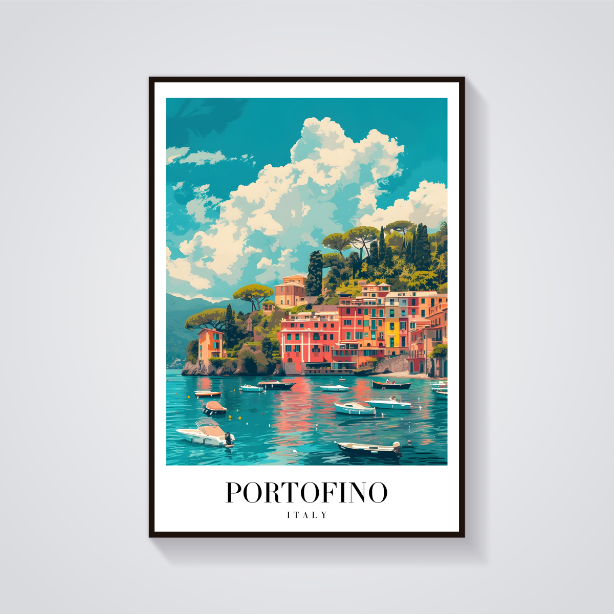 Vintage Portofino Italy Poster