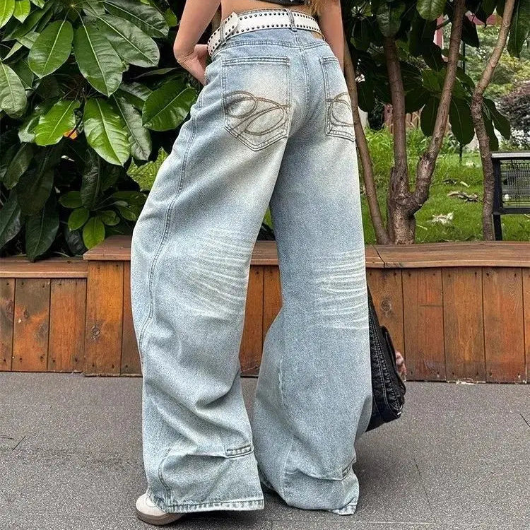 Vintage Womens Y2k Embroidered Jeans