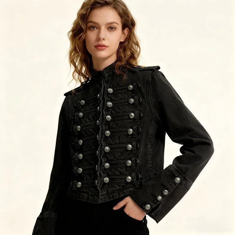 Vintage Y2K Slim Fit Crop Denim Coat Jacket