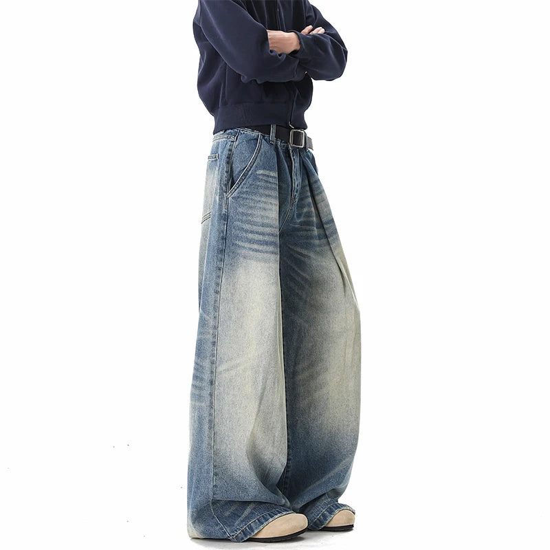 Washed Y2K Wide Leg Baggy Jeans