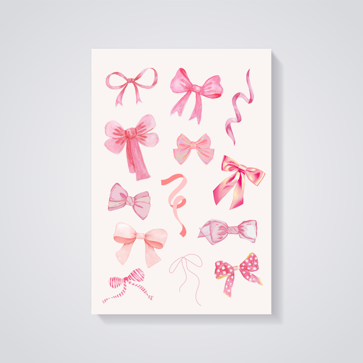 Watercolor Pink Bows Poster