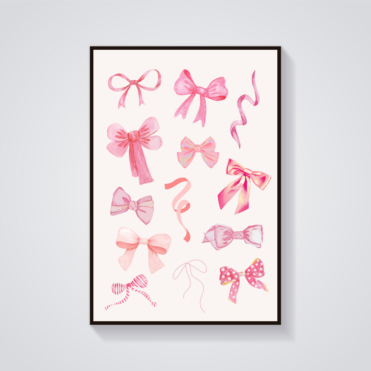 Watercolor Pink Bows Poster