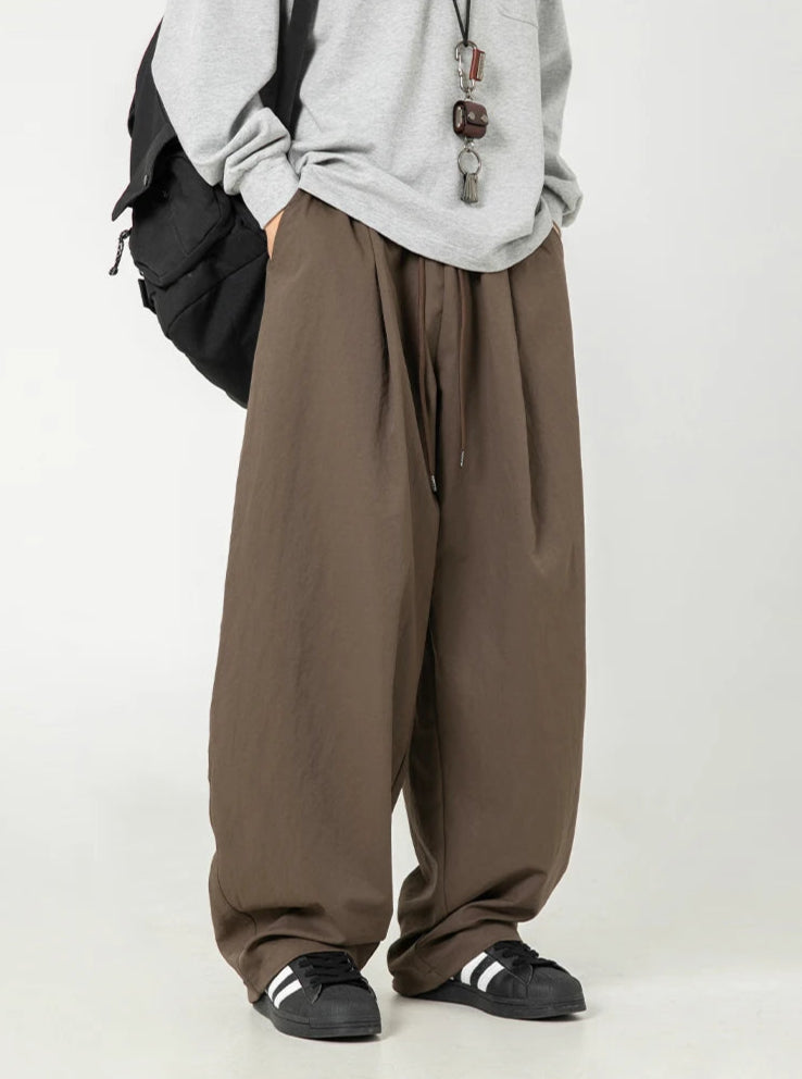 Wide Leg Curved Y2K Parachute Trousers