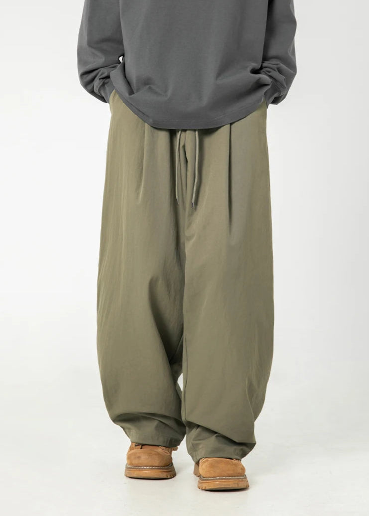 Wide Leg Curved Y2K Parachute Trousers