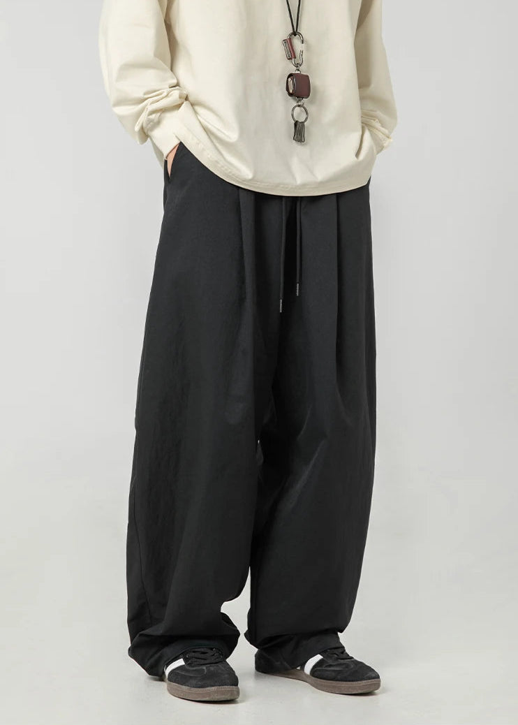 Wide Leg Curved Y2K Parachute Trousers