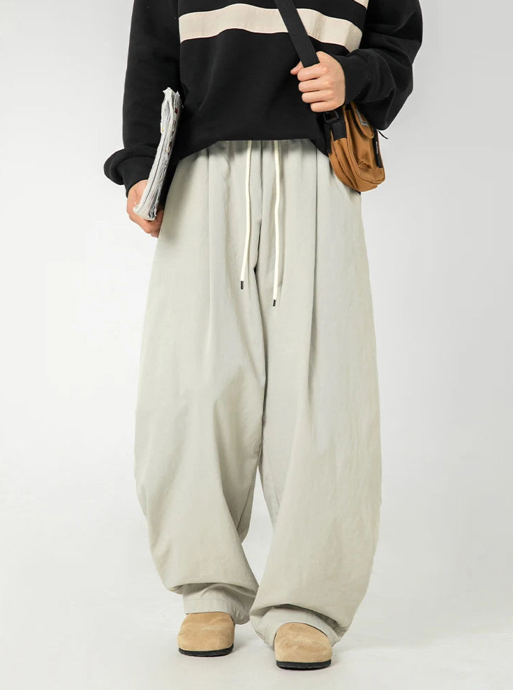Wide Leg Curved Y2K Parachute Trousers