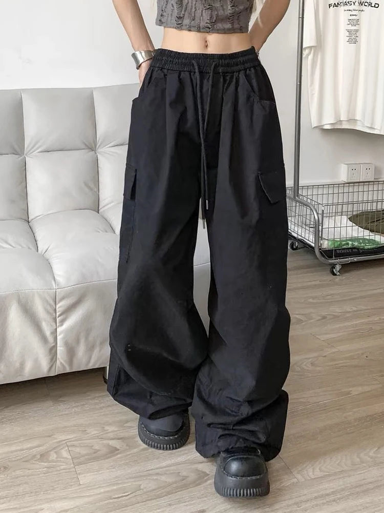 Wide Leg Y2K Parachute Trousers