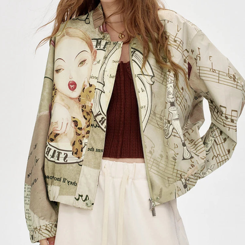 Windbreaker Y2K Minimalist Block Baseball Bomber Jacket