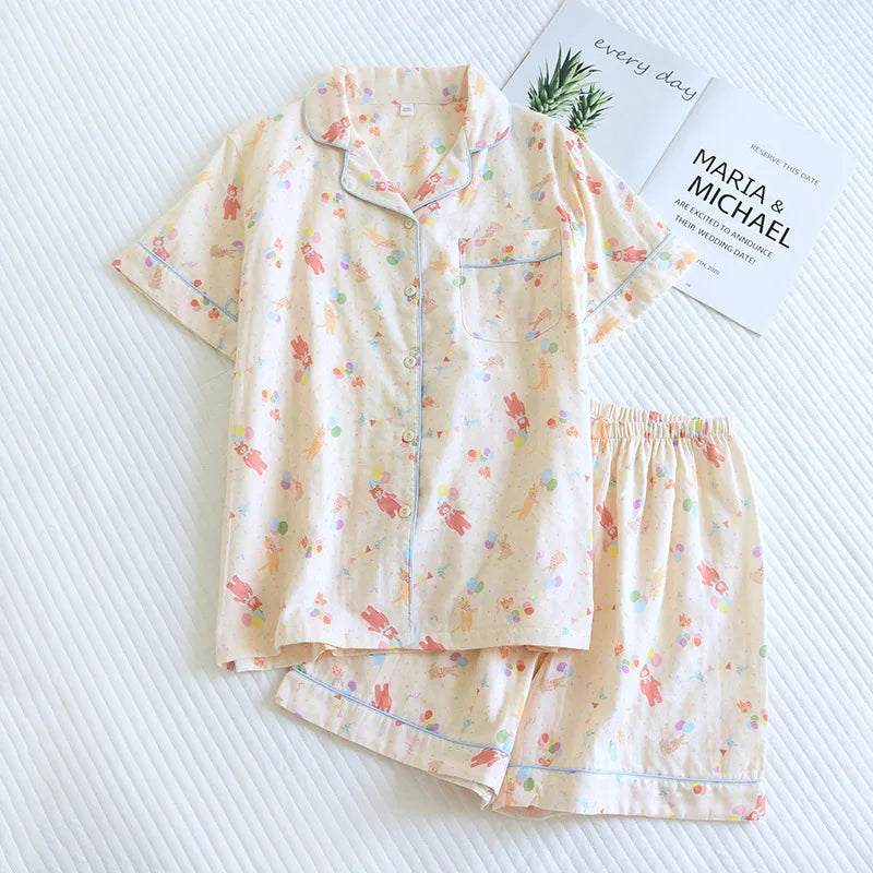 Women Y2K Cotton Pyjama Set