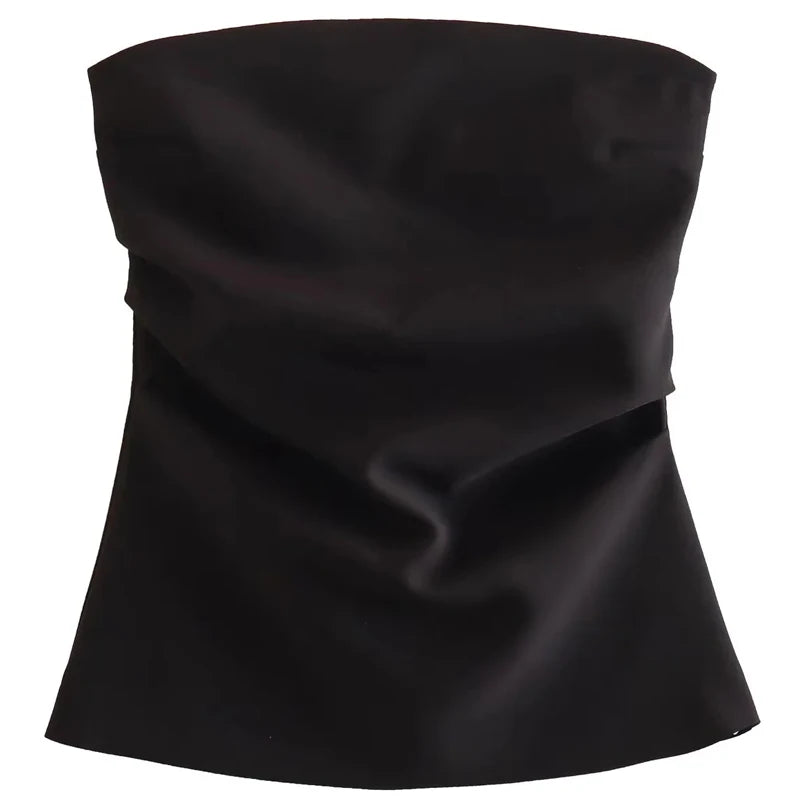 Womens Y2K Bandeau Corset Tube Top
