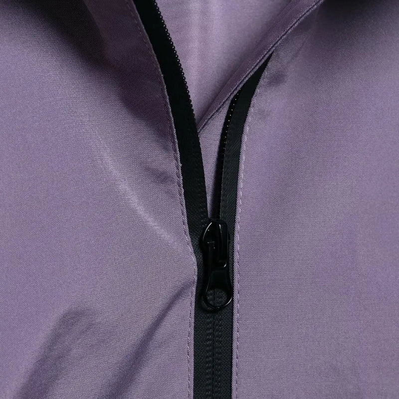 Womens Y2K Solid Hooded Pullover Waterproof Jacket Coat