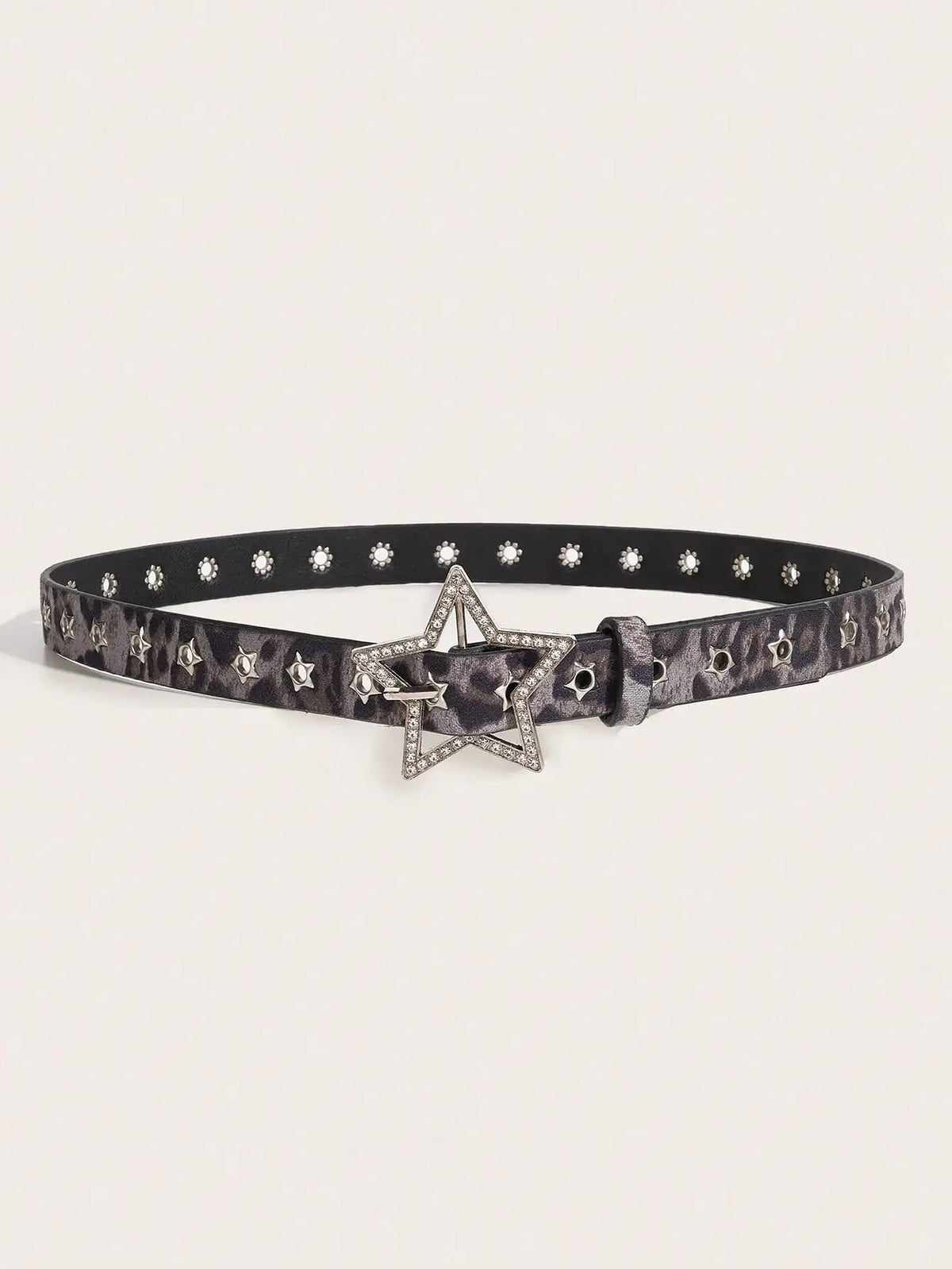 Womens Y2K Star Studded Faux Diamond Belt