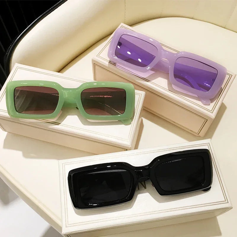 Y2K 90s Square Frame Futuristic Sunglasses