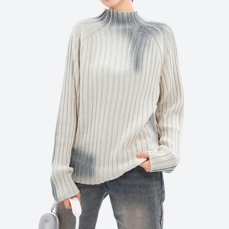Y2K Age Wash Tie Dye Ribbed Knit Sweater Jumper