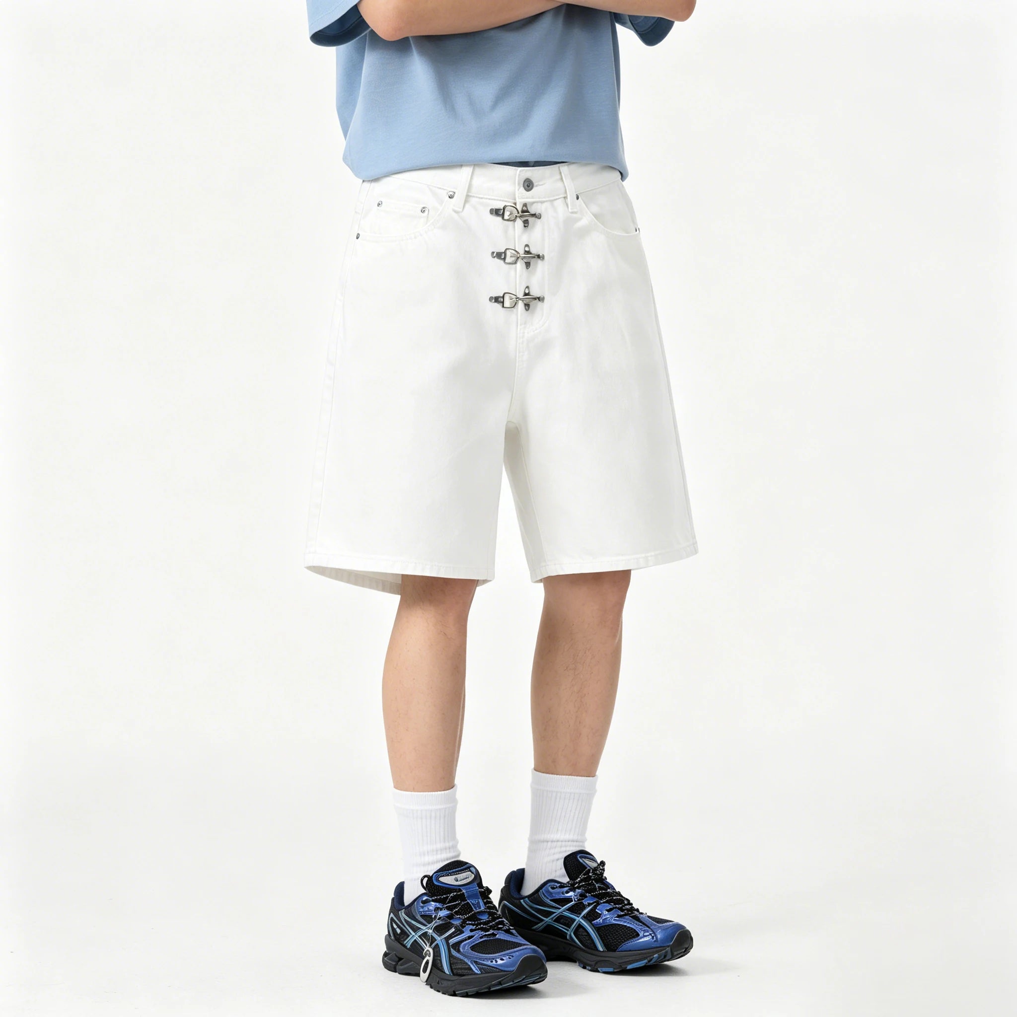 Y2K Airplane Clip Denim Shorts Jorts