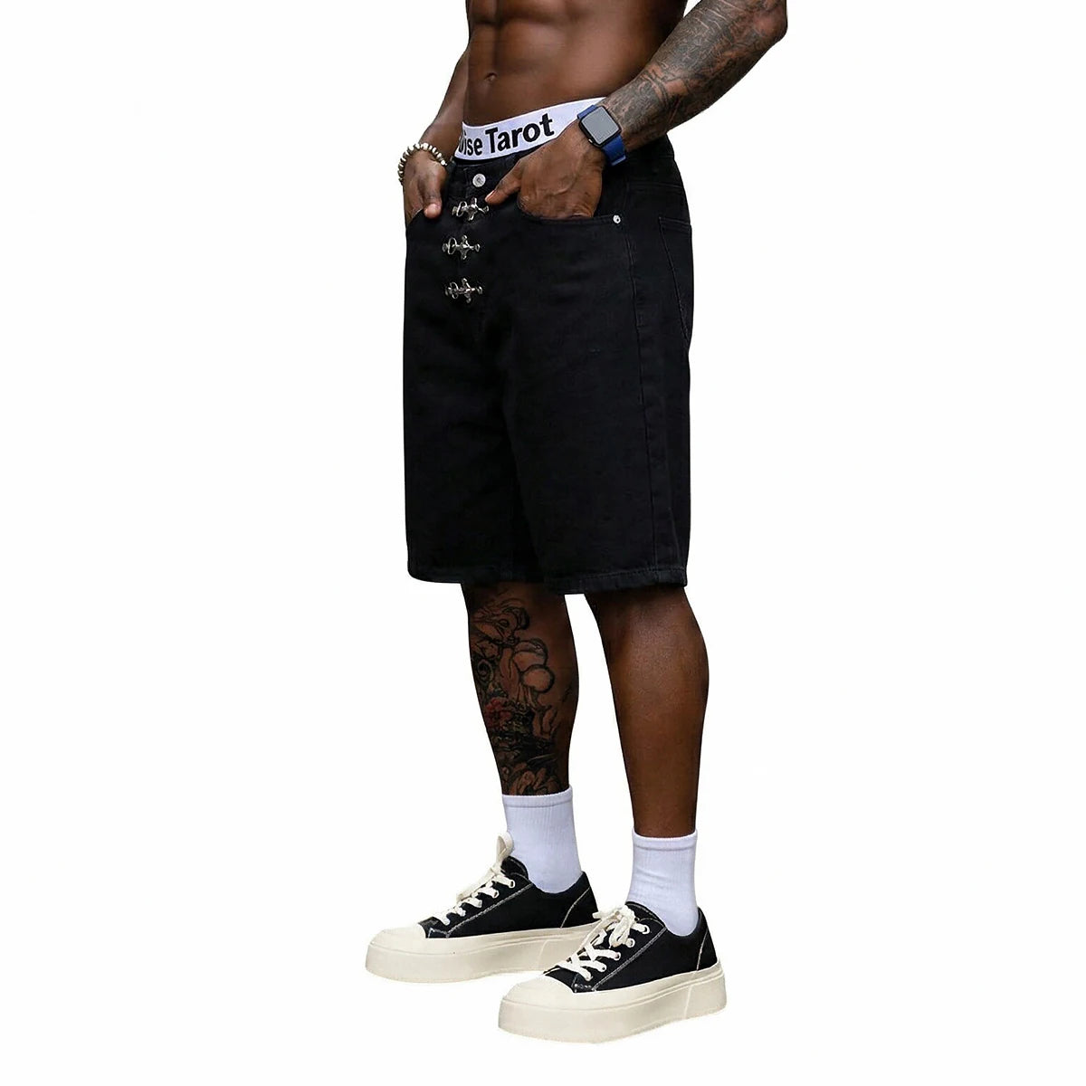 Y2K Airplane Clip Denim Shorts Jorts