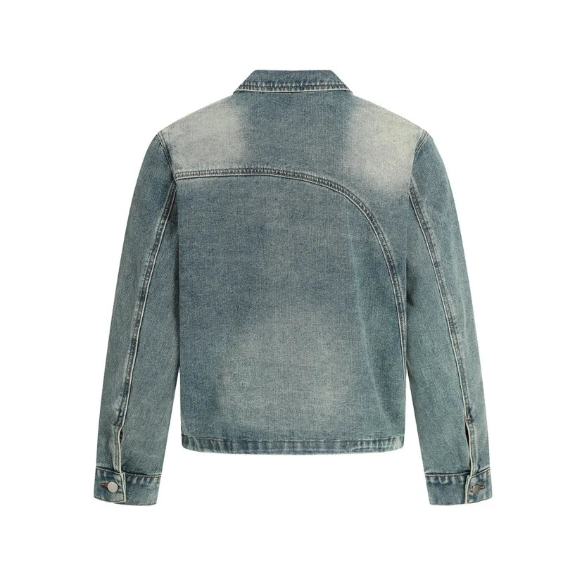 Y2K American Washed Distress Denim Jacket