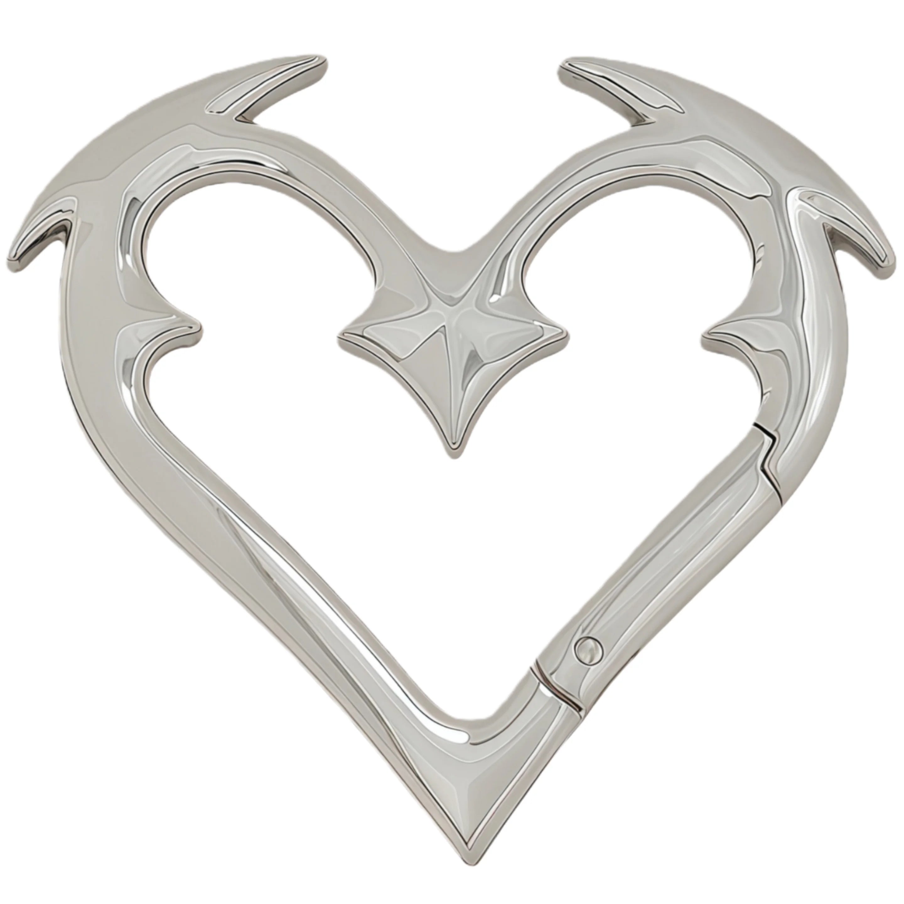 Y2K Angel Heart Belt Loop Carabiner Keychain