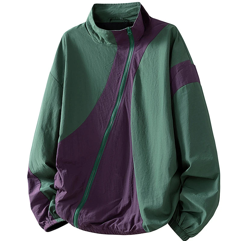Y2K Athleisure Irregular Zip Shell Windbreaker Jacket