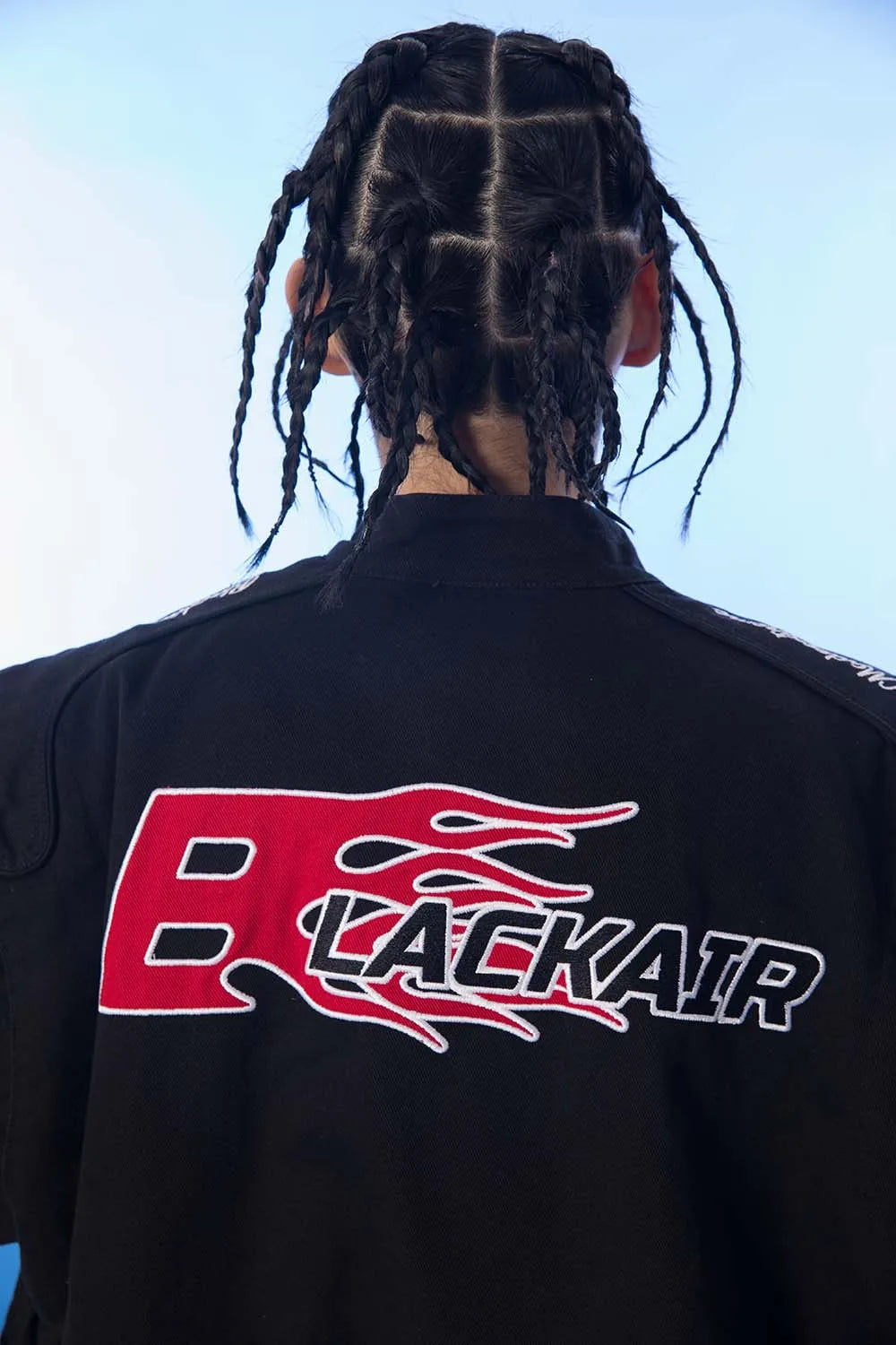 Y2K BK Embroidered Crew Moto Jacket