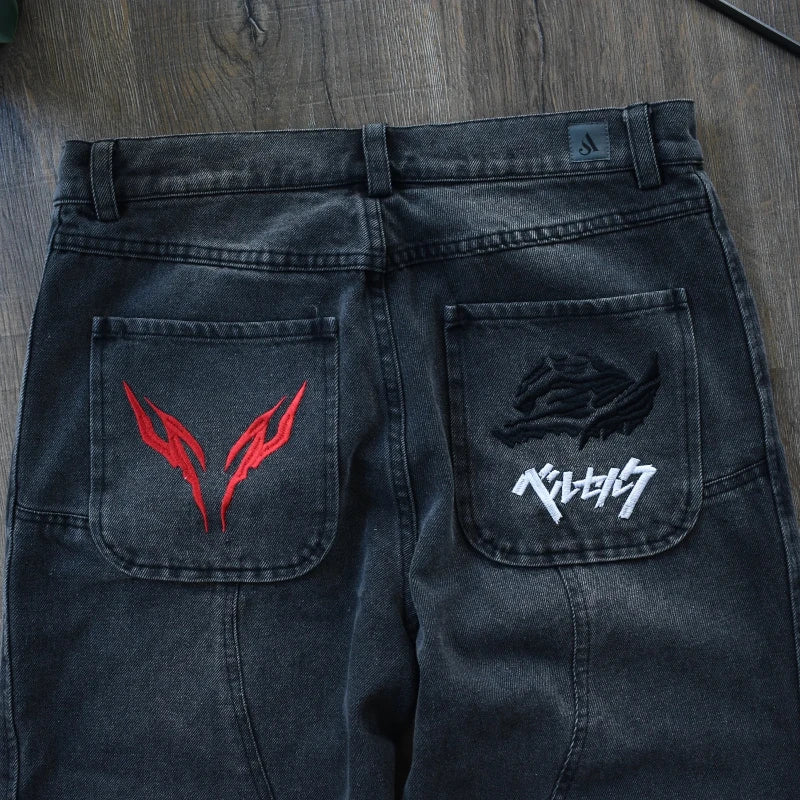 Y2K Baggy Embroidered Jeans