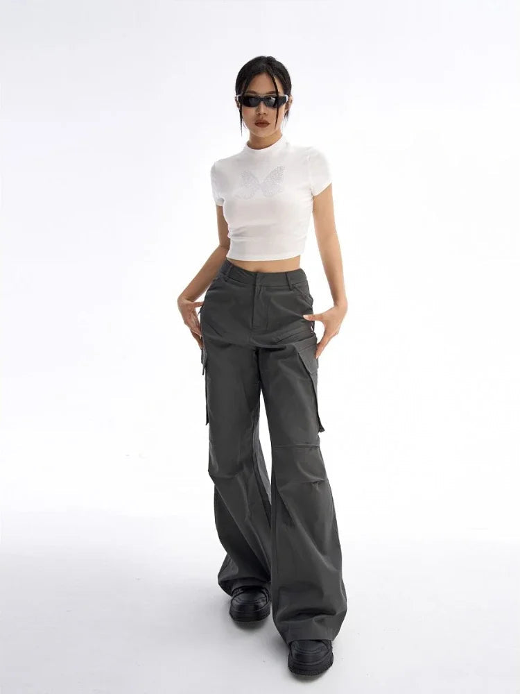 Y2K Baggy Grey Cargo Trousers