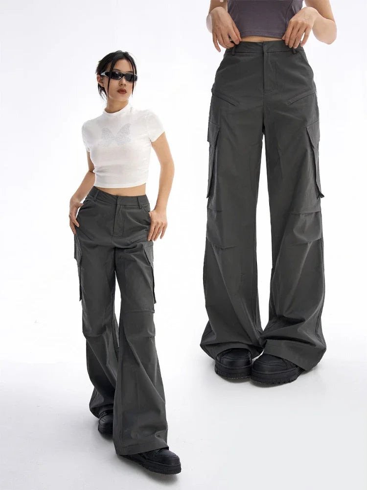 Y2K Baggy Grey Cargo Trousers