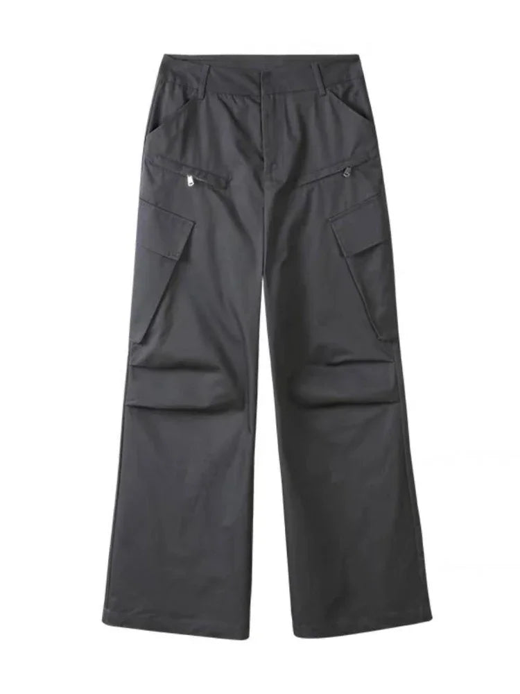 Y2K Baggy Grey Cargo Trousers