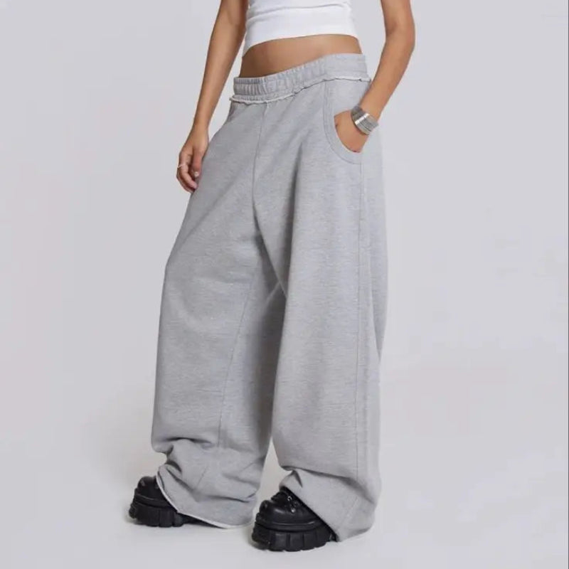 Y2K Baggy Grey Low Rise Sweatpants Jogger