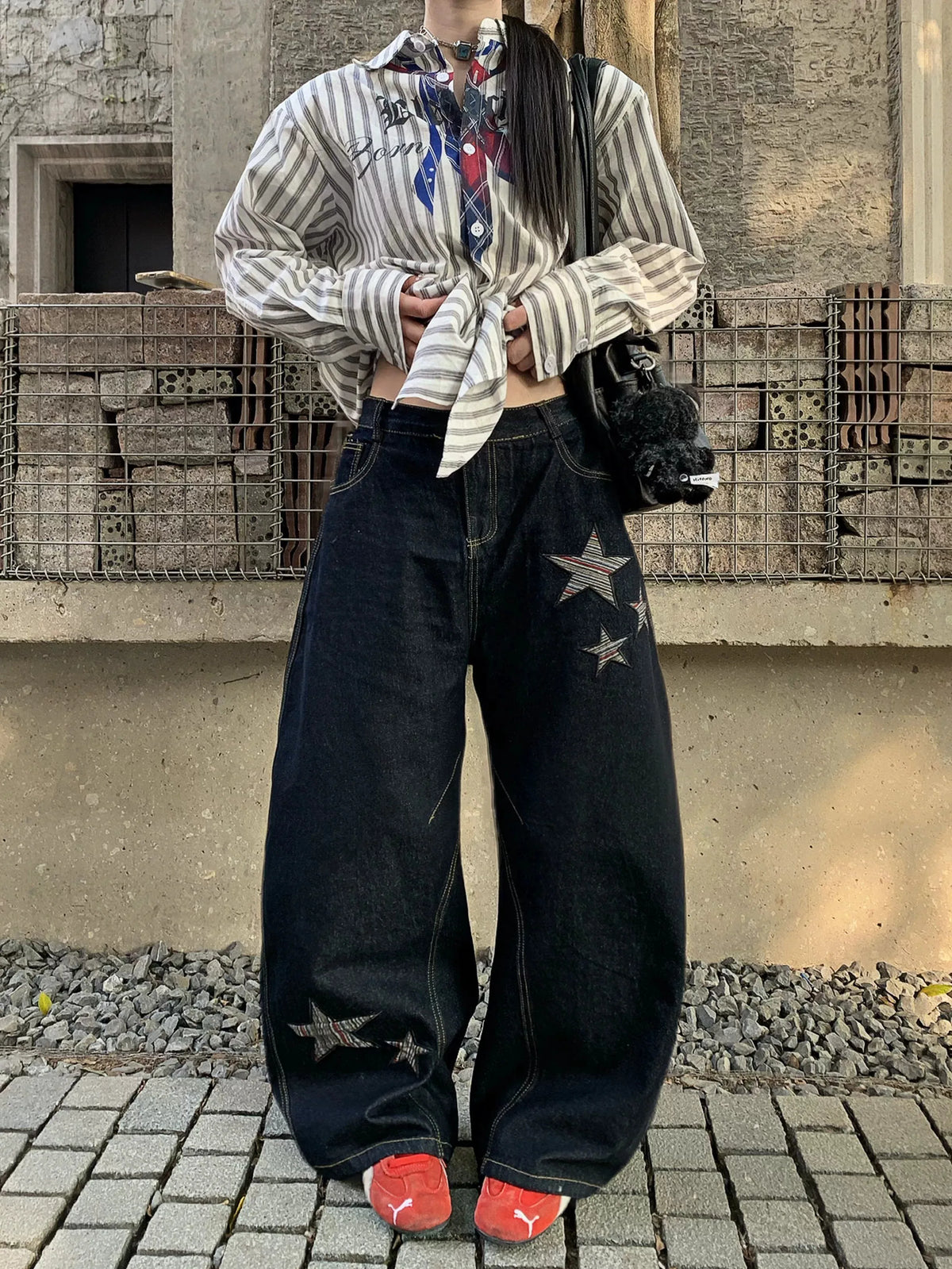 Y2K Baggy Star Embroidered Grunge Denim Jeans